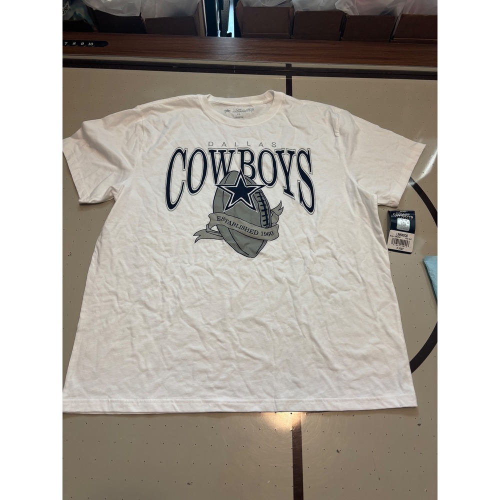 269 Dallas Cowboys Authentic NFL Graphic T-Shirt White Mens XL DMC0097 New